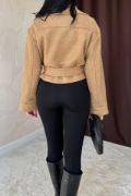 Camel Kuşgözü Kaşe Manto resmi